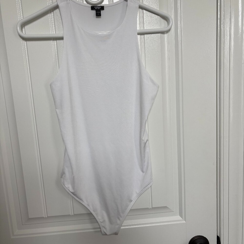 Express White Fitted Body Suit - Small